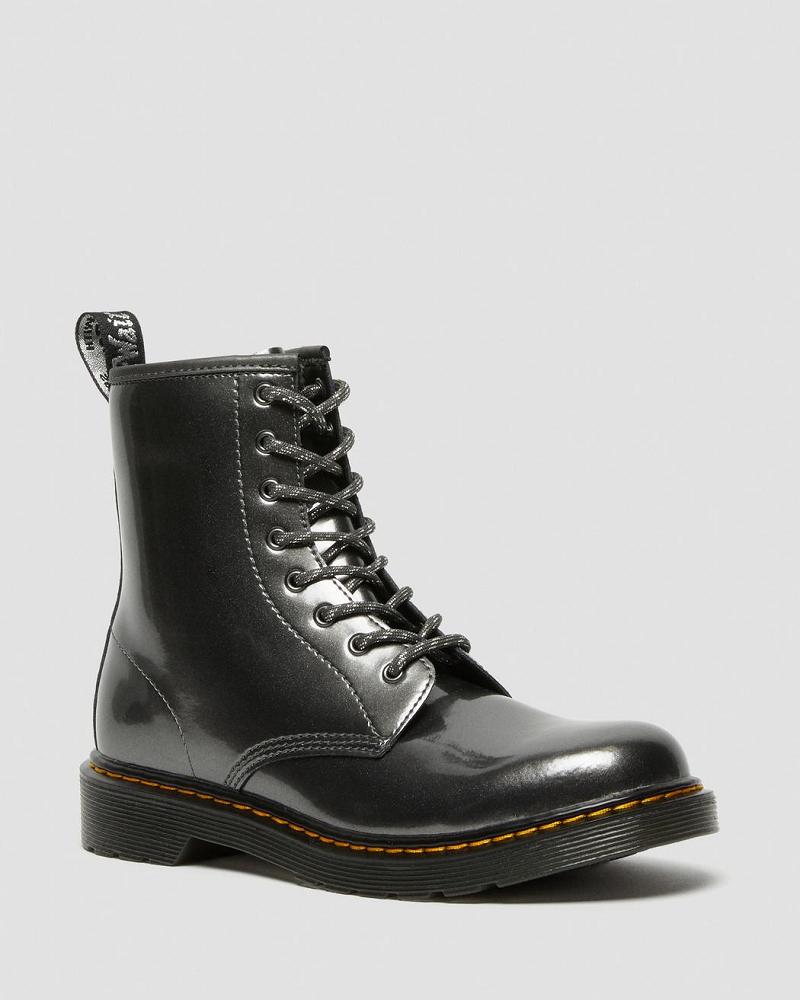 Dr Martens Youth 1460 Metallic Snørestøvler Børn Grå | DK 710TCE